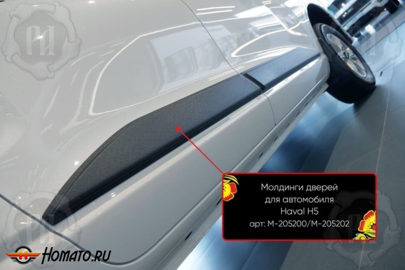 Молдинги на двери для Haval H5 2023+ | шагрень