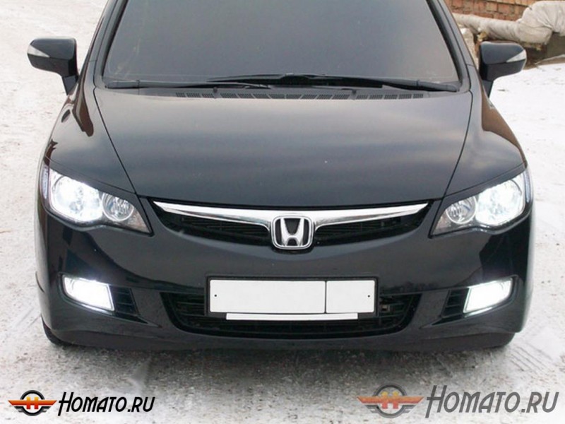 Реснички на фары для Honda Civic 8 4D (2006-2012) | узкие