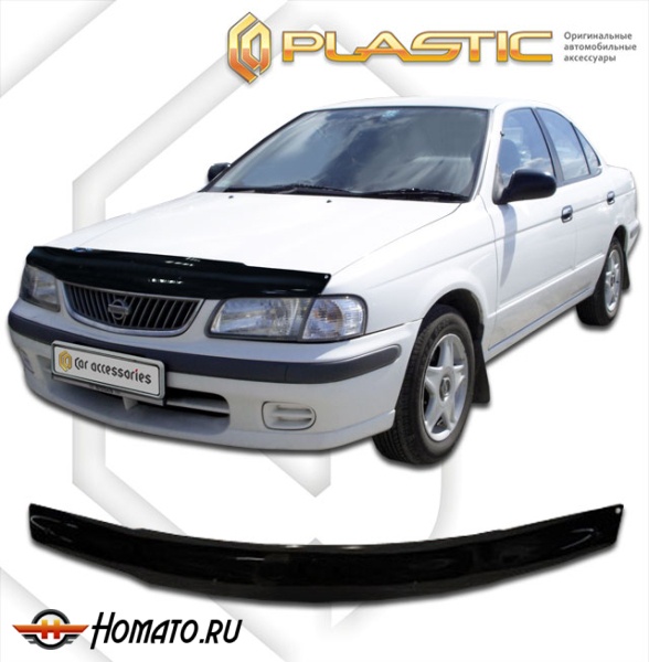 Дефлектор капота Nissan Sunny 1998-2002 (FNB15, JB15, QB15) | черный