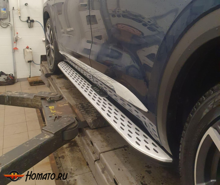 Пороги OEM для Geely Monjaro 2023+ | серебристые