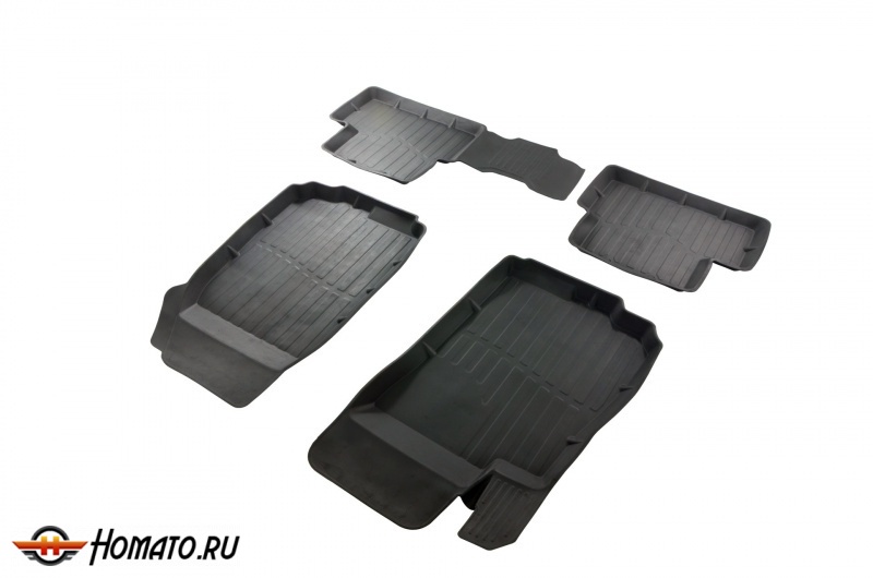 Резиновые коврики в салон 3D для Шевроле Кобальт (2011-2015) | c высокими бортиками, SRTK