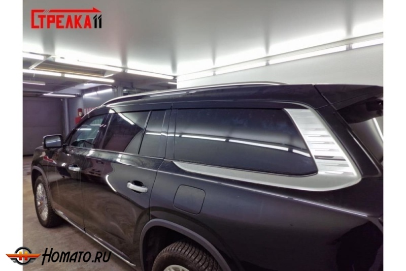 Дефлекторы Hongqi LS7 2022+ | из 6 частей, премиум, плоские, 2D