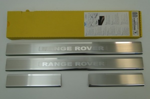 Накладки на пороги с логотипом для Range Rover (2002-2009) | нержавейка