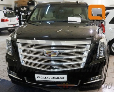 Решетка переднего бампера для Cadillac Escalade 2014+ | d12 (кроме к-ции Platinum)