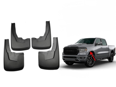 Брызговики OEM для RAM 1500 (DT) 2018-2025 дорестайл | с штатными расширителями | комплект: передние+задние