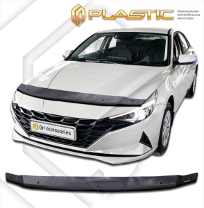 Дефлектор капота Hyundai Elantra 7 2020- | черный