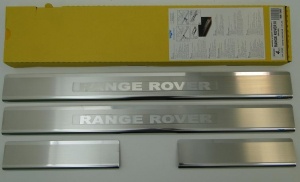 Накладки на пороги с логотипом для Range Rover (2010-2012) | нержавейка