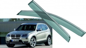 Дефлекторы боковых окон с хромированным молдингом, OEM Style для BMW X3