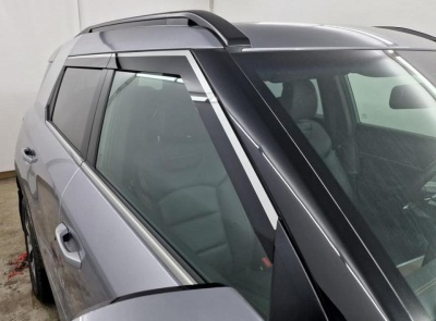 Дефлекторы КГМ Торрес | с хром молдингом, из 4 частей, премиум, плоские, 2D