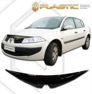 Дефлектор капота Renault Megane 2 седан / универсал 2006-2009 | черный