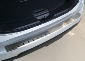 Накладка на задний бампер для Nissan X-Trail (T32) 2019+ рестайл | нержавейка, с загибом