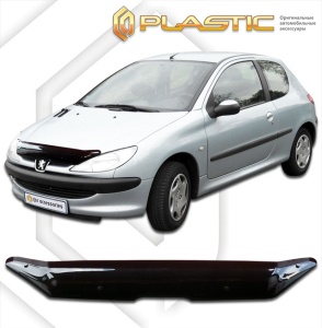 Дефлектор капота Peugeot 206 хэтчбек 2003-2009 (2A/C) | черный