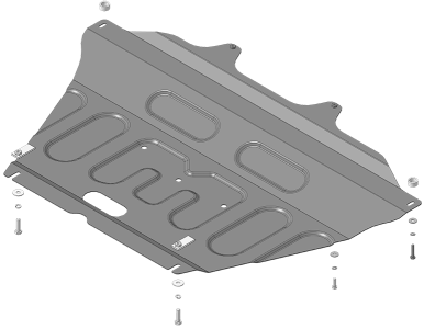 Защита картера Лада Искра | двигатель + КПП, 2 мм, сталь | Motodor | 72105