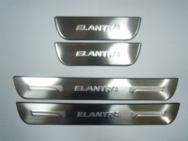 Накладки на дверные пороги с логотипом, нерж. для HYUNDAI Elantra "11-