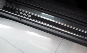 Накладки на пороги для Nissan X-Trail (T32) 2014+/2019+ | карбон + нержавейка