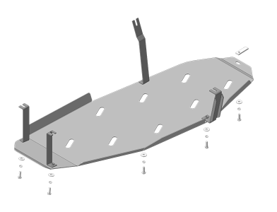 Защита картера Mitsubishi Pajero IV 2006-2012 | топливный бак, 3 мм, сталь | MOTODOR | 11337