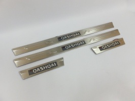 Накладки на дверные пороги с LED подстветкой, нерж. для NISSAN Qashqai