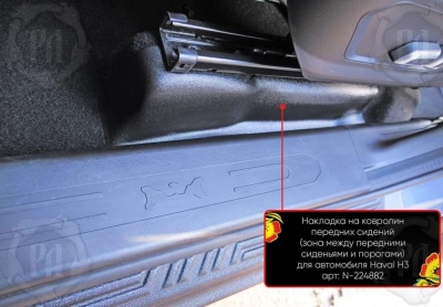 Накладки на ковролин под передние кресла Haval H3 2024+ (4WD) | 2 части