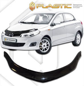 Дефлектор капота Chery Bonus A13 лифтбек 2011-2016 | черный
