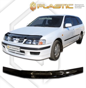 Дефлектор капота Nissan Primera седан 1997-2000 (WQP-11) | черный