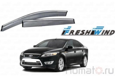 Дефлекторы окон Ford Mondeo IV SD : OEM Type с хромированным молдингом