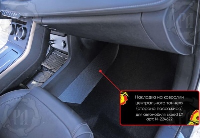 Накладка на ковролин центрального тоннеля Exeed LX 2022+ | пассажирская