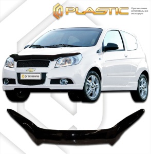 Дефлектор капота Chevrolet Aveo хэтчбэк 2008-2011 (T250) | черный