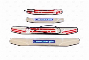 Накладки на пороги с LED подсветкой для Mitsubishi Lancer X (10)