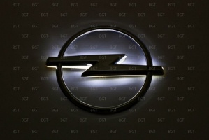 Эмблема со светодиодной подсветкой Opel белого цвета «98х119»