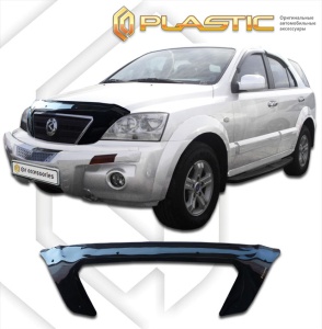 Дефлектор капота Kia Sorento 1 2002-2010 (BL) | exclusive, черный
