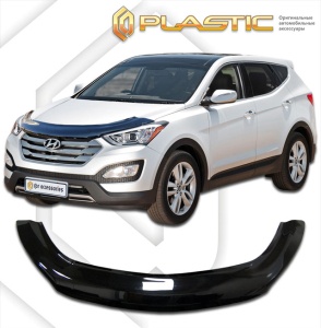 Дефлектор капота Hyundai Grand Santa Fe 2014- | exclusive, черный