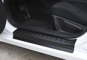 Накладки на внутренние пороги дверей Mazda 3 2013+ (седан) | шагрень