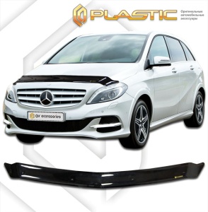 Дефлектор капота Mercedes B-Class 2011- (W246) | черный