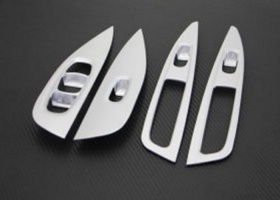 Накладки на панели стеклоподъемников для Nissan Qashqai 2014+ | 4 части, Silver Edition (ABS), тип 2