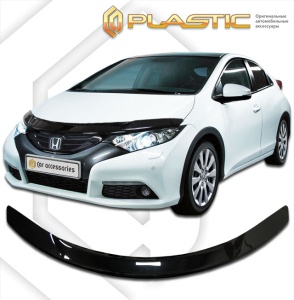 Дефлектор капота Honda Civic 5D 2012- | черный