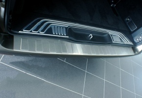 Накладка на задний бампер для Mercedes V-class (W447) 2015+ | матовая нержавейка, с загибом, серия Trapez
