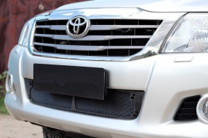 Защитная сетка переднего бампера для Toyota Hilux 2011-2015 | шагрень