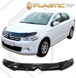 Дефлектор капота Citroen C-Elysee 2013- | exclusive, черный