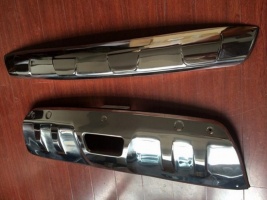 Комплект накладок переднего и заднего бамперов для Nissan X-Trail 2014+ | зеркальная нержавейка