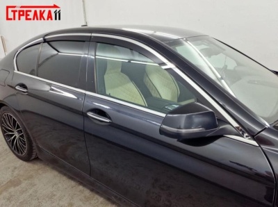 Дефлекторы БМВ 5 Ф10 (2010-2017) | с хром молдингом, из 4 частей, премиум, плоские, 2D