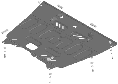 Защита картера Gac GS8 2023- | двигатель + КПП, 1,5 мм, сталь | АвтоСтандарт | 57802