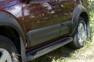 Молдинги на двери широкие для Nissan Pathfinder (R51) 2004+/2010+ | шагрень