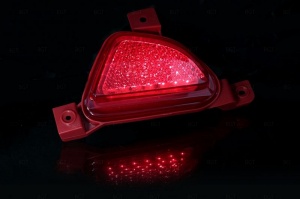 Светодиодные вставки в задний бампер для Mazda 2 «2008+» "Red"