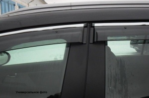 Дефлекторы боковых окон с хромированным молдингом, OEM Style для BMW X5