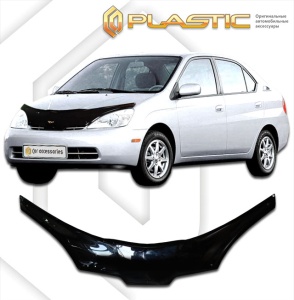 Дефлектор капота Toyota Prius 1 1997-2003 (NHW10, NHW11) | exclusive, черный