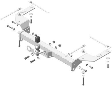 Фаркоп Lexus LX 570 2007-2012 | шар FE - оцинкованный, нагрузка 120/2000 | ZincaR | ZT101FE