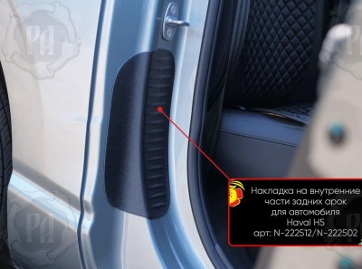 Накладки на пороги задних арок Haval H5 2023+ | шагрень