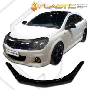 Дефлектор капота Opel Astra H (хэтчбек, седан, универсал, GTC) 2004-2011 (H) | черный