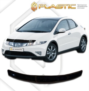 Дефлектор капота Honda Civic 5D 2007-2012 | черный