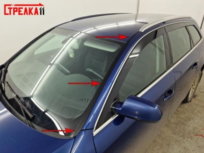 Премиум водостоки дефлекторы лобового стекла Audi A4 (B8) 2007-2015